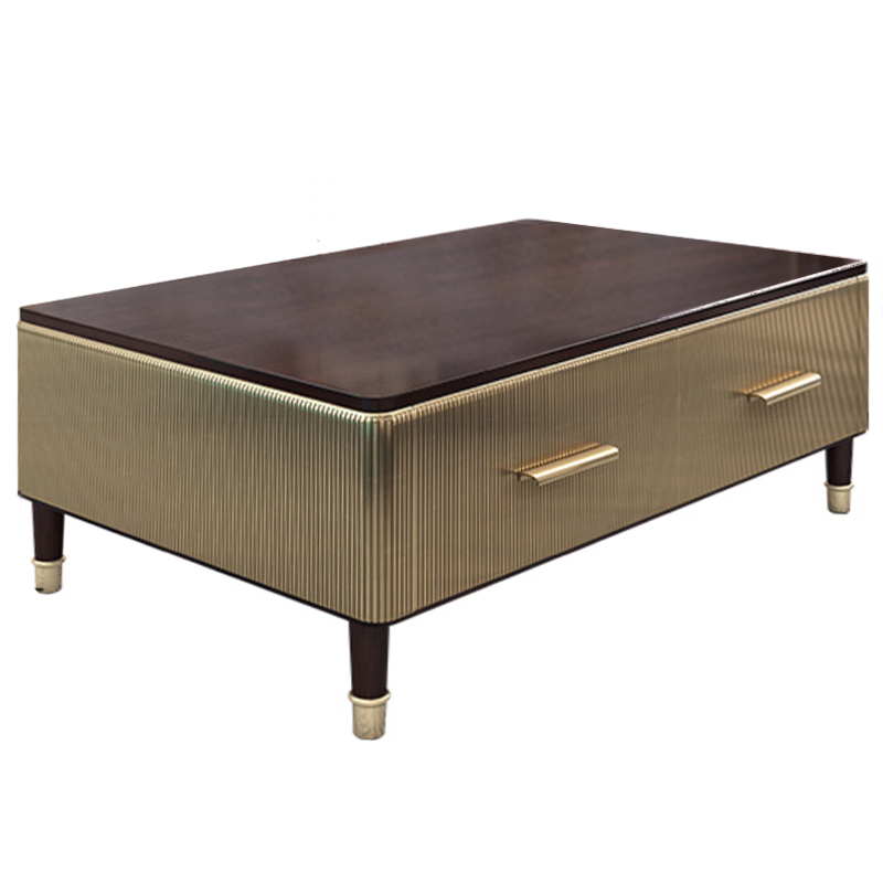 Birmingham Textured Coffee Table Gold Коричневый матовое золото в Краснодаре | Loft Concept 