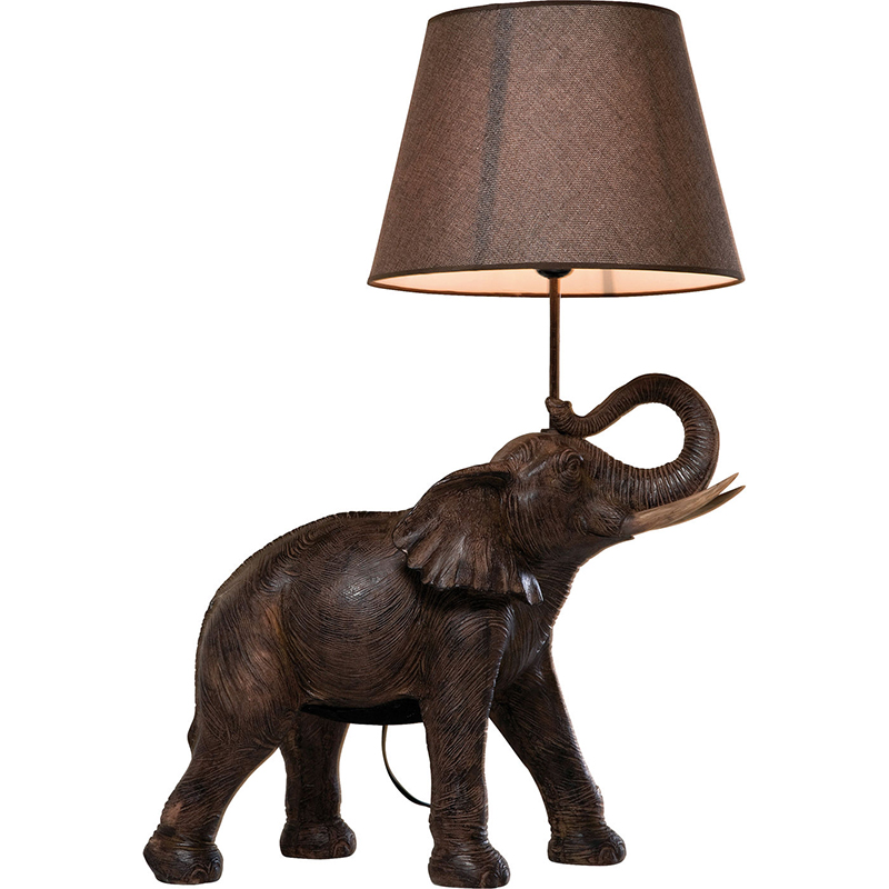 Настольная лампа Elephant Holding Lampshade Коричневый в Краснодаре | Loft Concept 