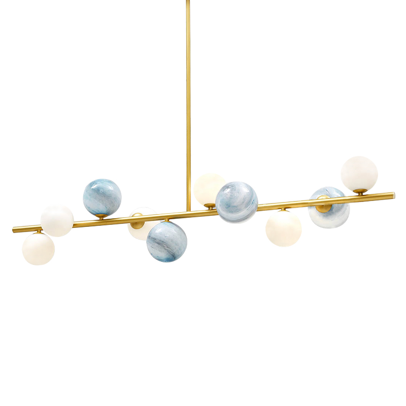 Люстра Bubble Blue White Gold Chandelier Золотой Белый Голубой в Краснодаре | Loft Concept 