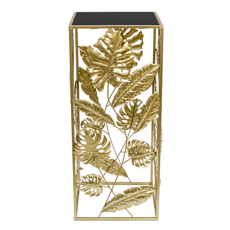 Подставка Tropical Gold Leaves Stand M Золотой Черный в Краснодаре | Loft Concept 