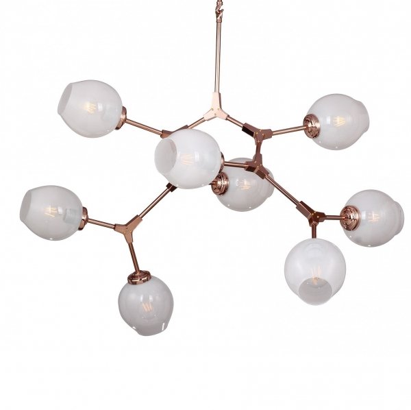 Люстра Branching Bubble Chandelier 8 Milk Молочный Медь в Краснодаре | Loft Concept 