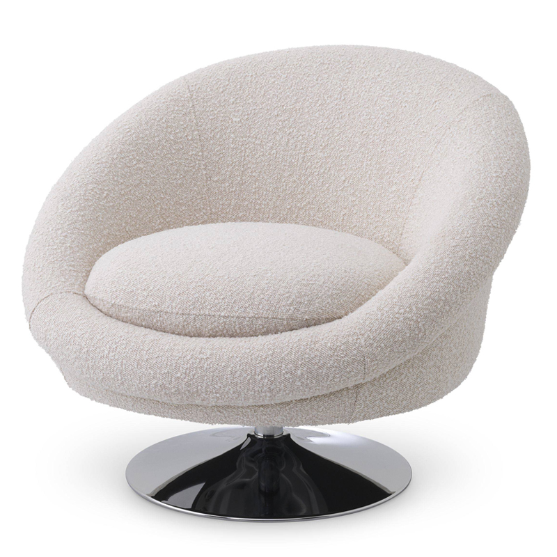 Кресло Eichholtz Swivel Chair Nemo cream Кремовый Никель в Краснодаре | Loft Concept 