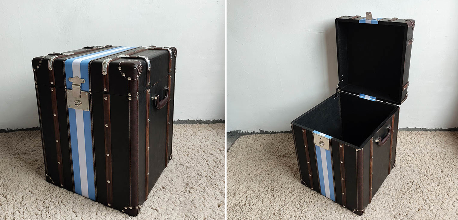 Сундук Wooden Chest Blue Stripe - фото №1