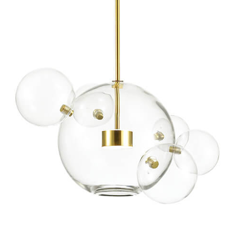 Подвесной светильник Transparent Bubble Pendant Gold 5 Глянцевое золото Прозрачный в Краснодаре | Loft Concept 