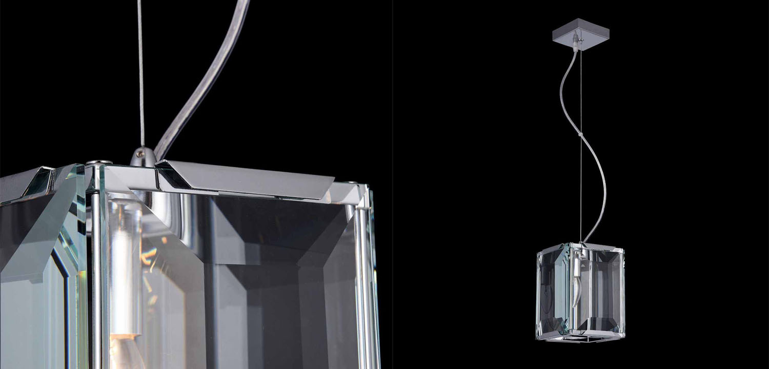 Подвесной светильник Harlow Crystal Square chrome - фото