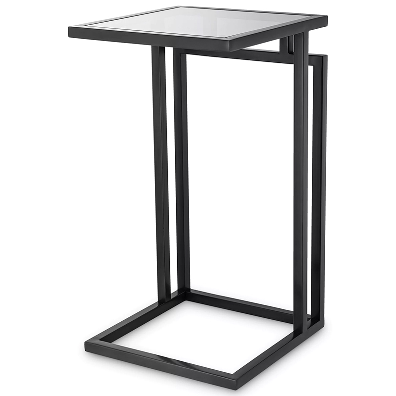 Приставной стол Eichholtz Side Table Marcus Black Черный Стекло Смок в Краснодаре | Loft Concept 