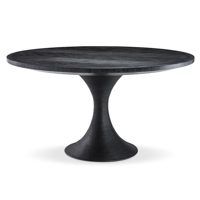 Обеденный стол Eichholtz DINING TABLE MELCHIOR ROUND black Черный в Краснодаре | Loft Concept 