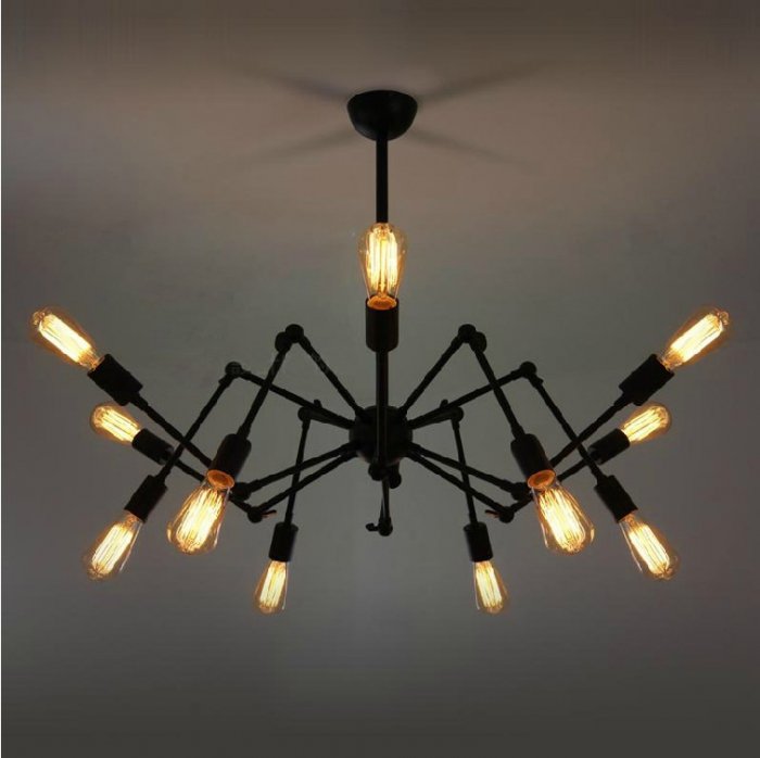 Люстра Loft Industrial Sputnik Chandelier Spider Черный в Краснодаре | Loft Concept 