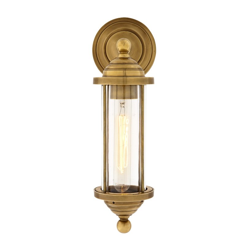 Бра Eichholtz Wall Lamp Clayton Brass Латунь Прозрачное Стекло в Краснодаре | Loft Concept 