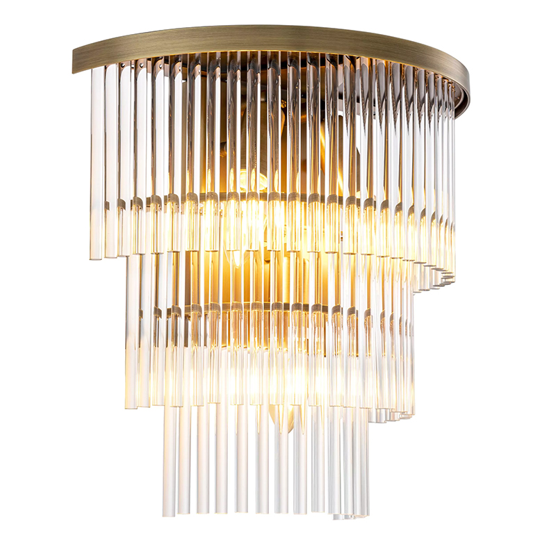 Бра Eichholtz Wall Lamp East Brass Прозрачное Стекло Латунь в Краснодаре | Loft Concept 