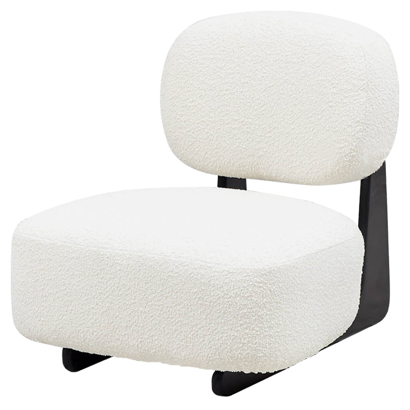 Кресло Millie White Boucle Armchair Белый Черный в Краснодаре | Loft Concept 