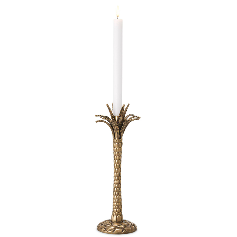 Подсвечник Eichholtz Candle Holder Palm Desert Винтажная латунь в Краснодаре | Loft Concept 