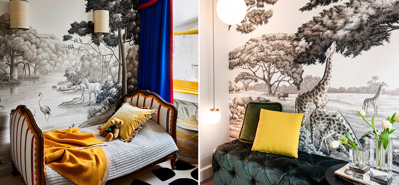 Обои ручная роспись African Savannah Colourway SC-94 on scenic paper - фото