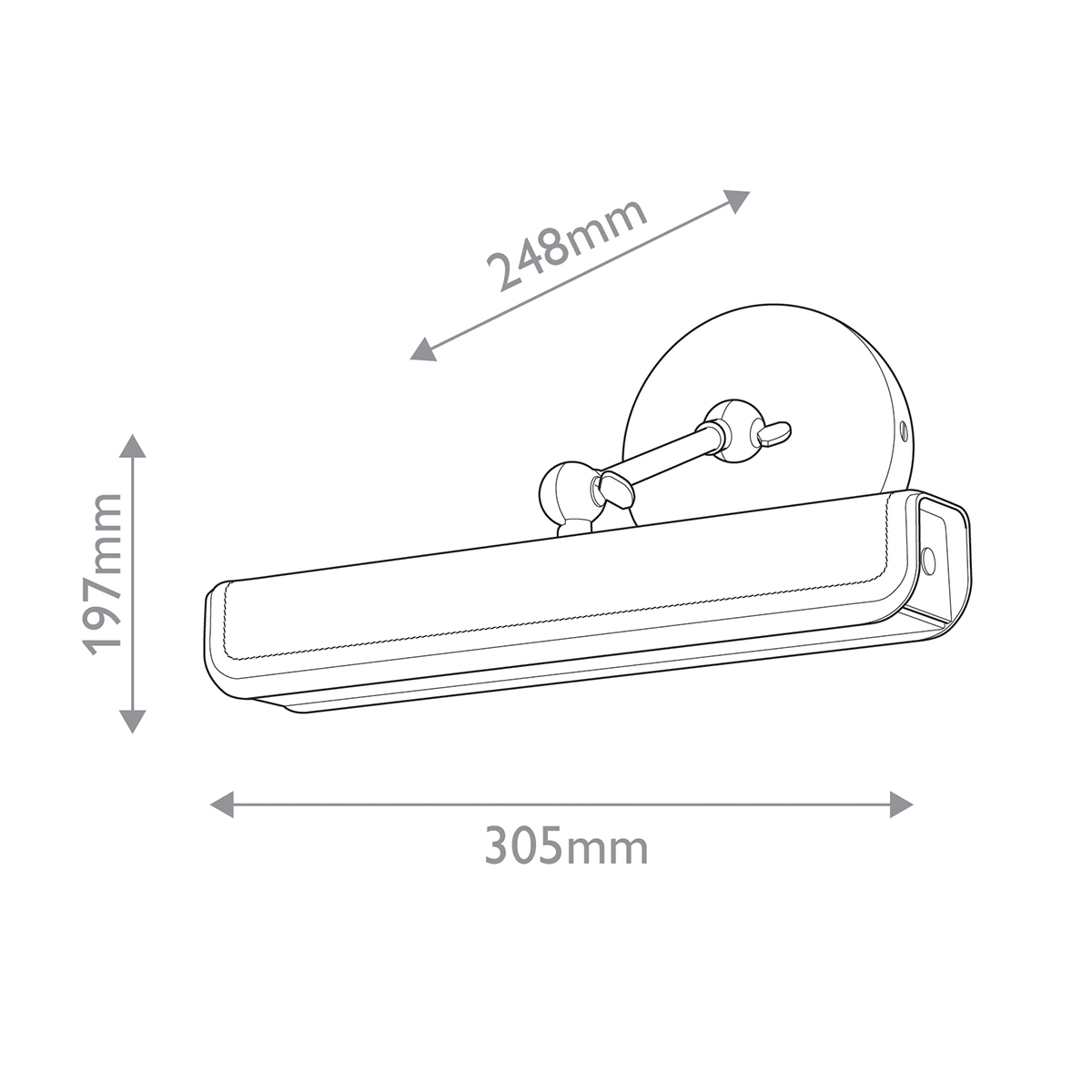 Светильник для картин цвет винтажная латунь с прямоугольным плафоном из кожи черного цвета Alora в Краснодаре