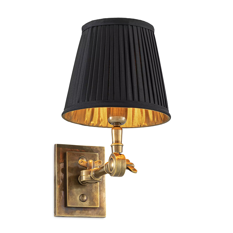 Бра Eichholtz Wall Lamp Wentworth Brass Черный Винтажная латунь в Краснодаре | Loft Concept 