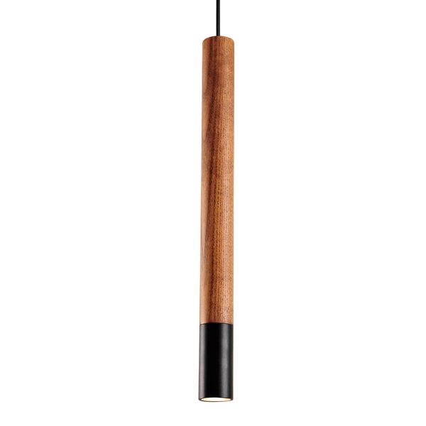 Подвесной светильник Trumpet Wood Black Pendant Lamp Коричневый Черный в Краснодаре | Loft Concept 