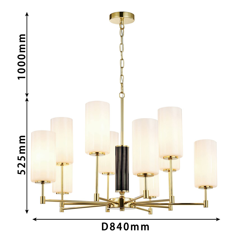 Люстра цвета золота с белыми матовыми плафонами Hovering D84 см в Краснодаре
