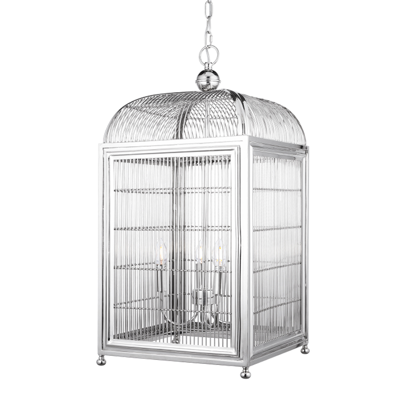 Люстра клетка Bird cage chrome Lantern Falcon Хром в Краснодаре | Loft Concept 