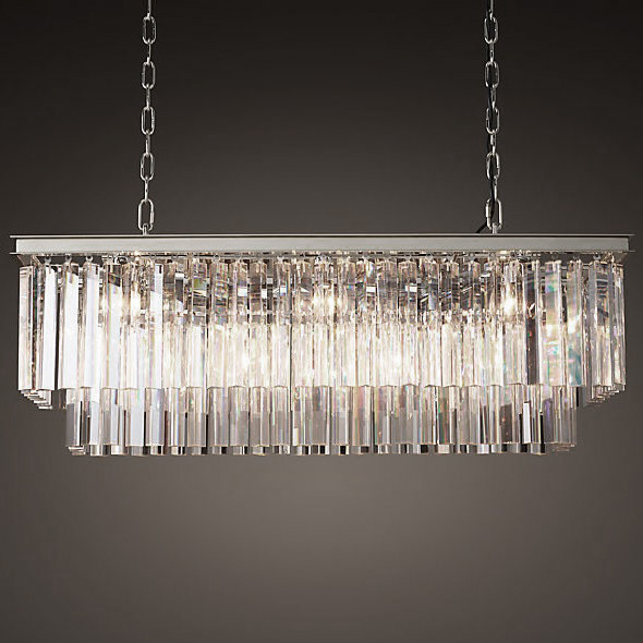 Люстра RH 1920S ODEON CLEAR GLASS FRINGE nickel Хром в Краснодаре | Loft Concept 