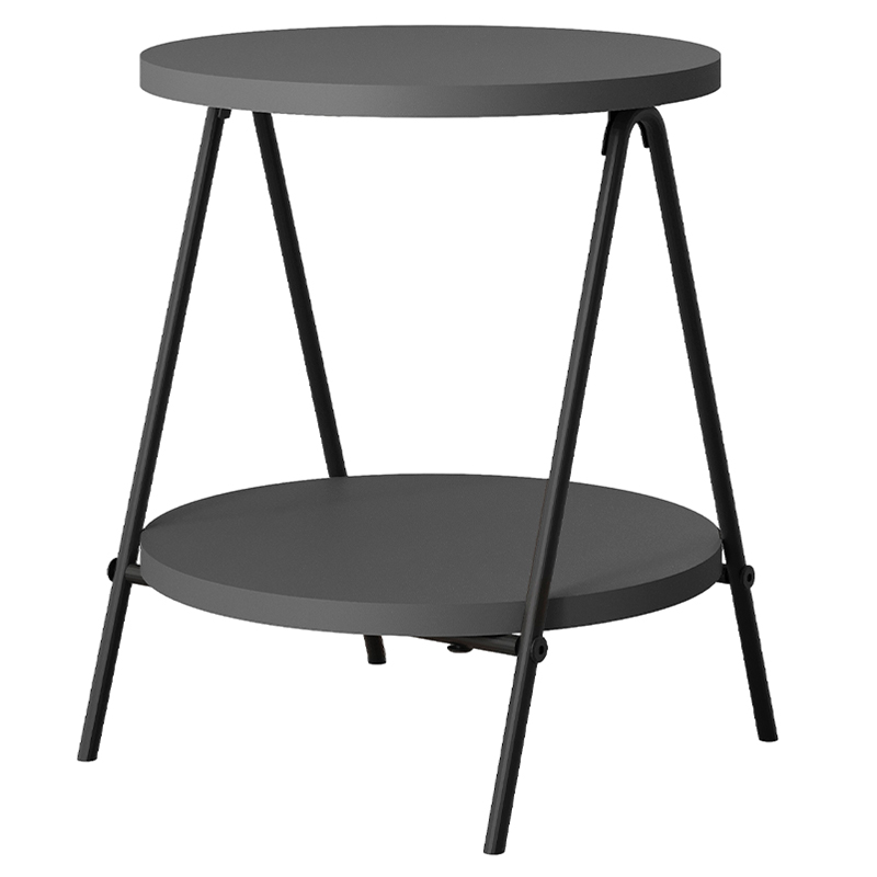 Стол приставной с 2-мя круглыми столешницами цвета антрацит ESSEL SIDE TABLE ANTHRACITE Антрацит Черный в Краснодаре | Loft Concept 