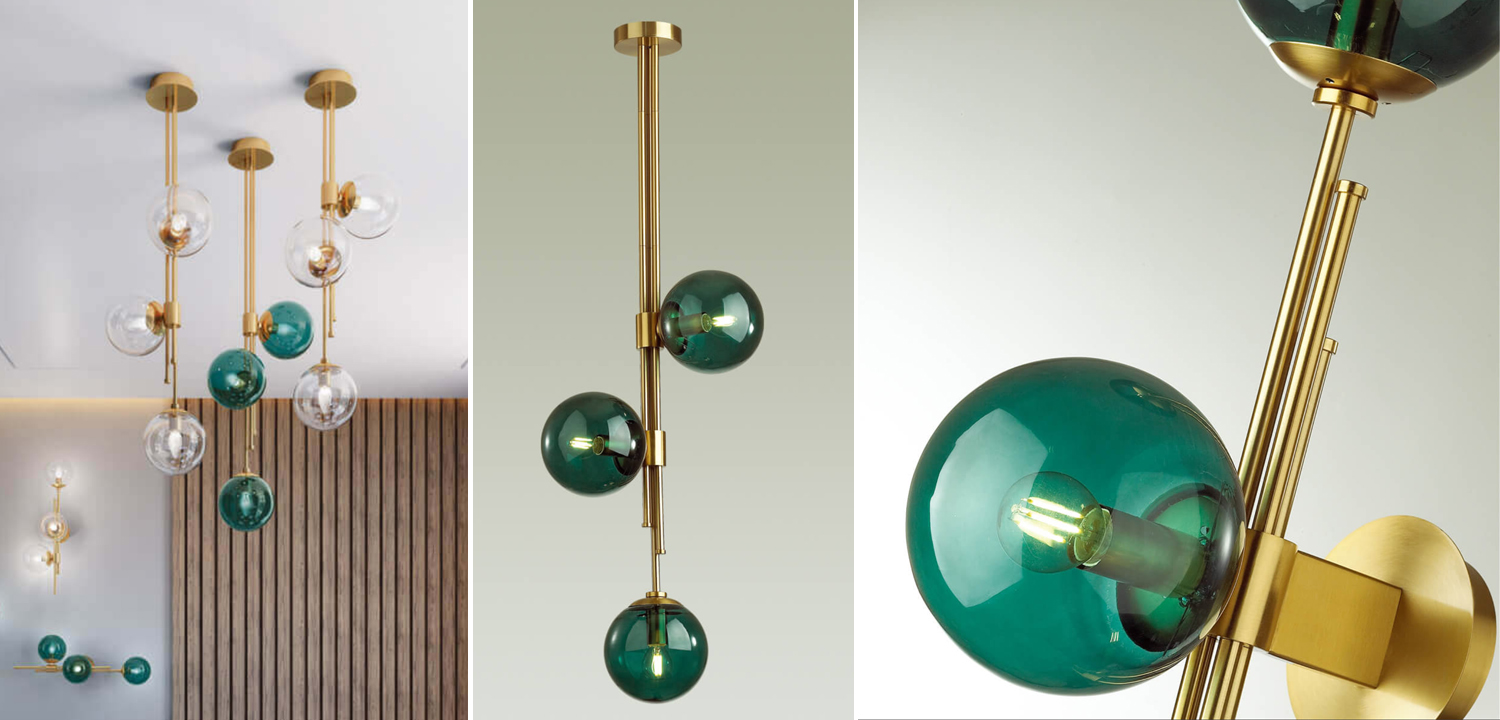 Светильник TRILOGY Ceiling Light Turquoise glass 100  - фото