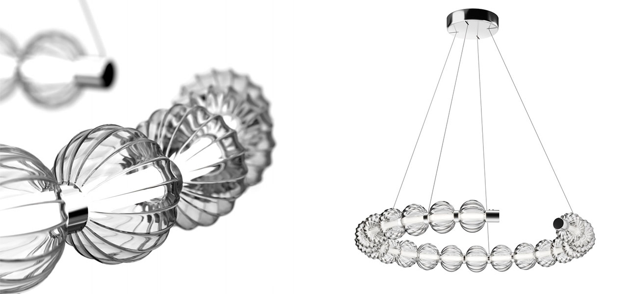 Светильник кольцо со стеклянными шарами Balls Lamp - фото №1