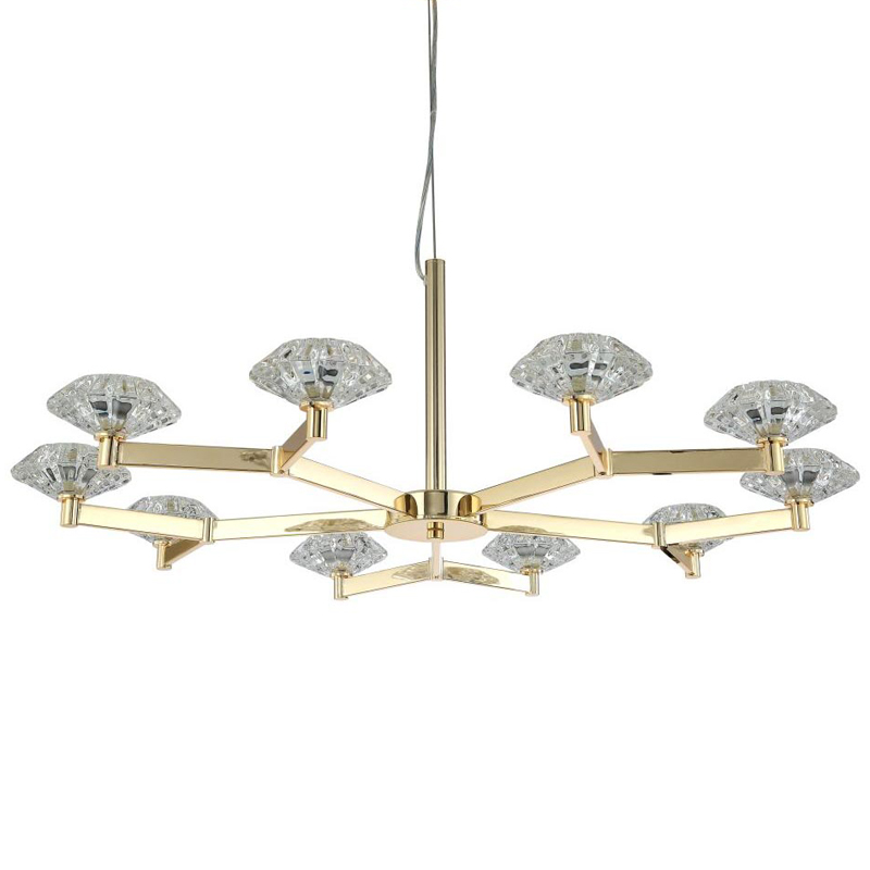 Люстра Yerker Chandelier Gold 10 Глянцевое золото Прозрачный в Краснодаре | Loft Concept 