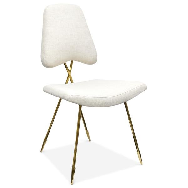 Стул Jonathan Adler Maxime Dining stool Бежево-серый Золотой в Краснодаре | Loft Concept 