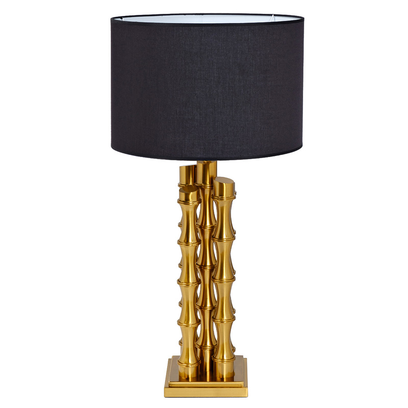 Настольная лампа с Черным Абажуром Damian Gold Table Lamp Глянцевое золото Черный в Краснодаре | Loft Concept 