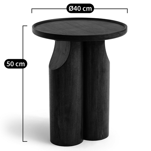 Круглый приставной стол из массива ореха Balu Wooden Side Table в Краснодаре