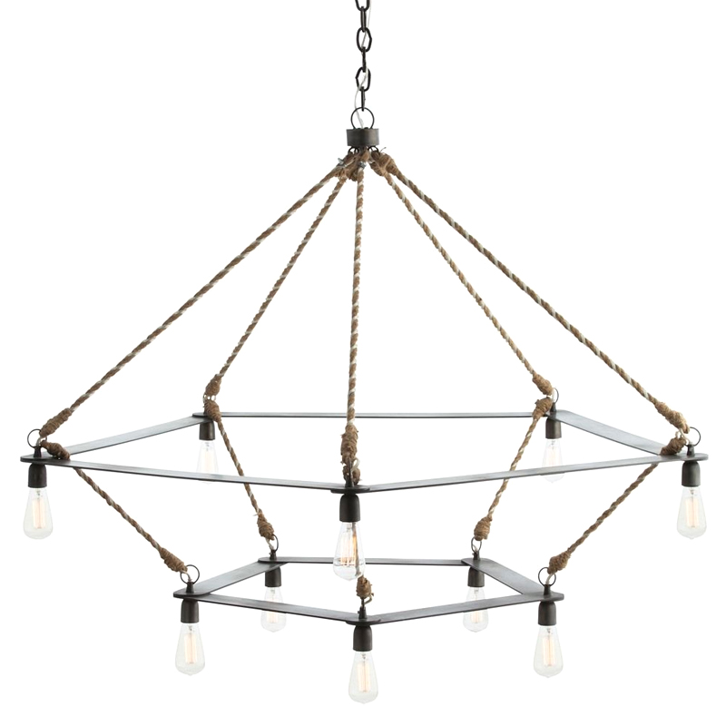 Люстра Arteriors MCINTYRE TWO TIERED CHANDELIER Черный Серый в Краснодаре | Loft Concept 