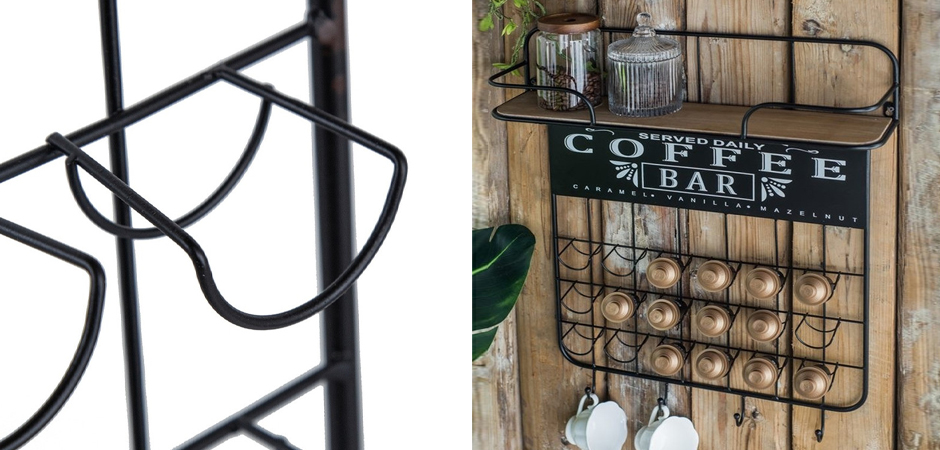 Настенная полка с крючками Coffee Bar - фото №2
