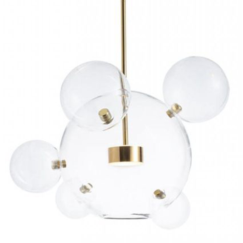 Подвесной Светильник Giopato & Coombes Bollr Pendant 6 BUBBLE LAMP золото Белый Золотой Прозрачное Стекло в Краснодаре | Loft Concept 