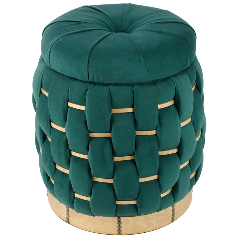 Пуф Verde Green Pouf Зеленый Золотой в Краснодаре | Loft Concept 