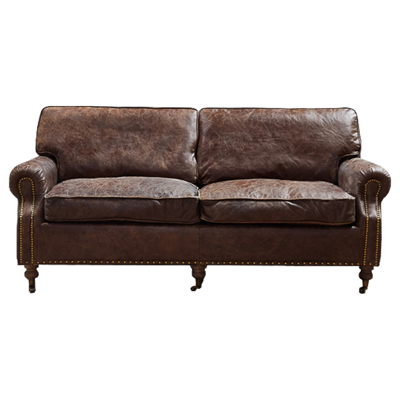 Диван RH CLASSIC LANCASTER Brown leather double Коричневый в Краснодаре | Loft Concept 