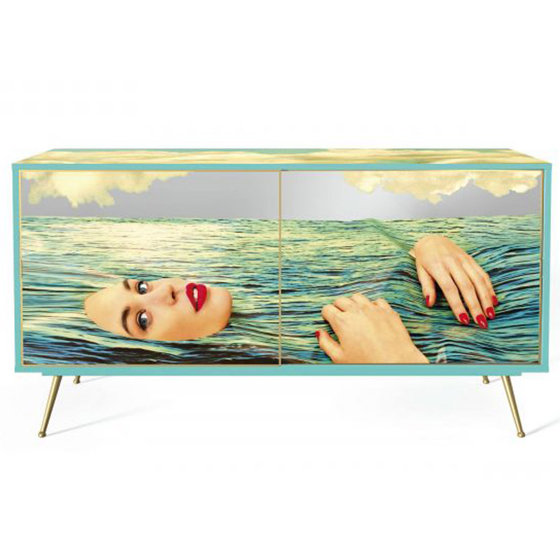 Комод Seletti Cabinet Sliding Door Sea Girl Мульти Золотой Шампань в Краснодаре | Loft Concept 