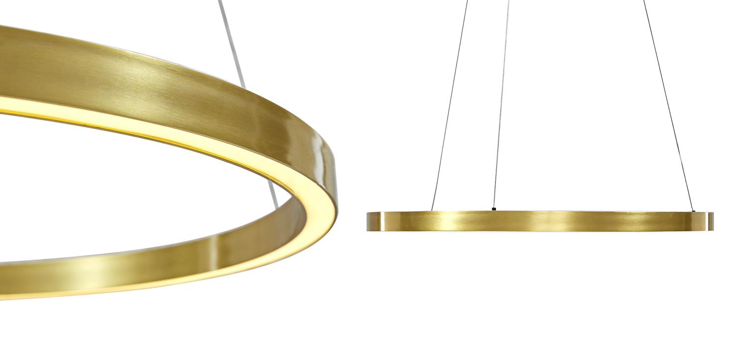 Люстра Ring Gold Horizontal Chandelier - фото