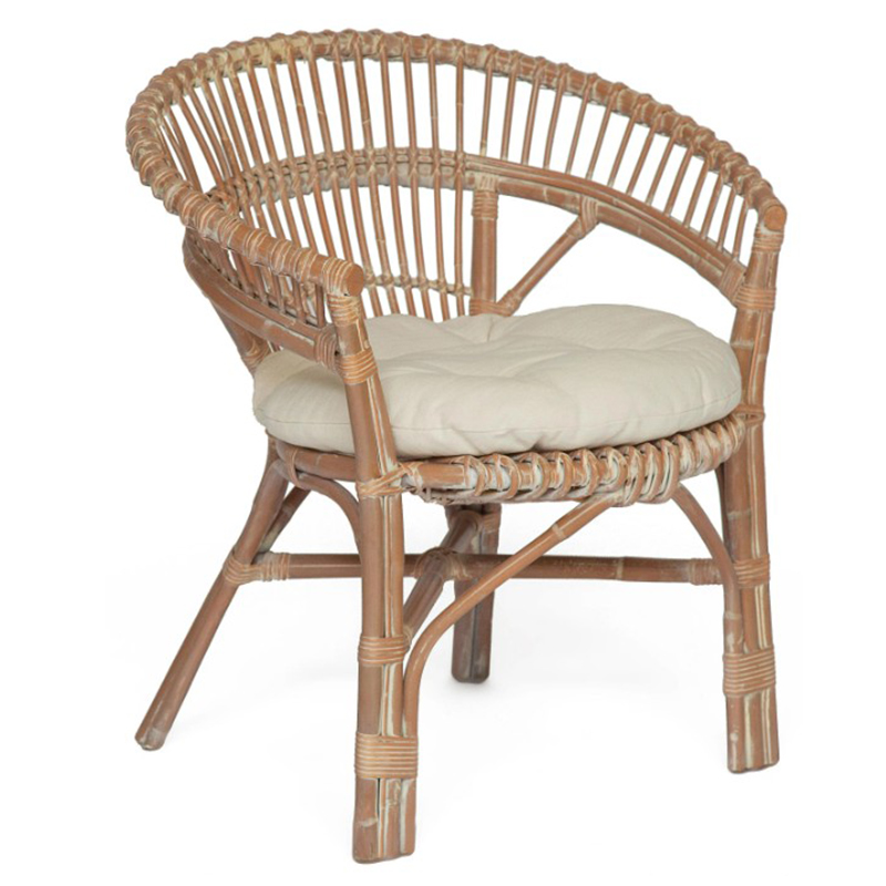 Уличное кресло Rauno Wicker Chair Бежевый Белый в Краснодаре | Loft Concept 