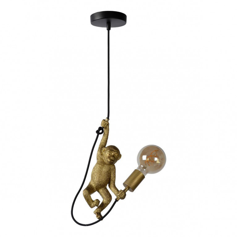 Подвесной светильник Monkey holding a light bulb Черный Золотой в Краснодаре | Loft Concept 