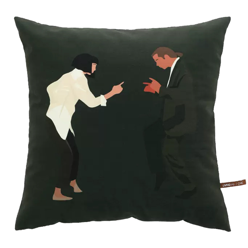 Декоративная подушка Pulp Fiction Dance Cushion Зеленый Бежевый Черный в Краснодаре | Loft Concept 