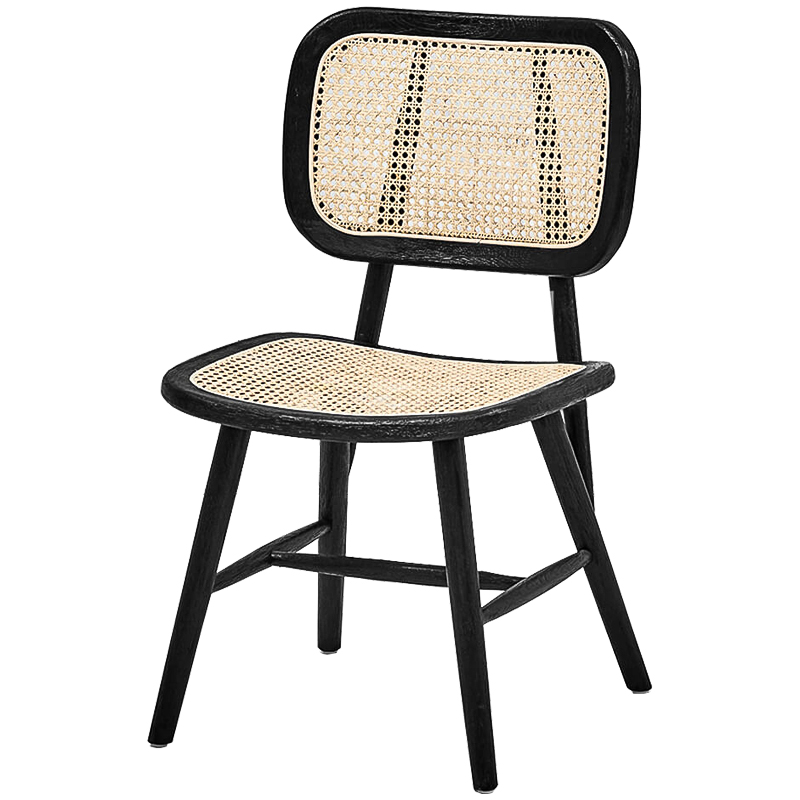 Стул Stiana Rattan Stool Черный Бежевый в Краснодаре | Loft Concept 