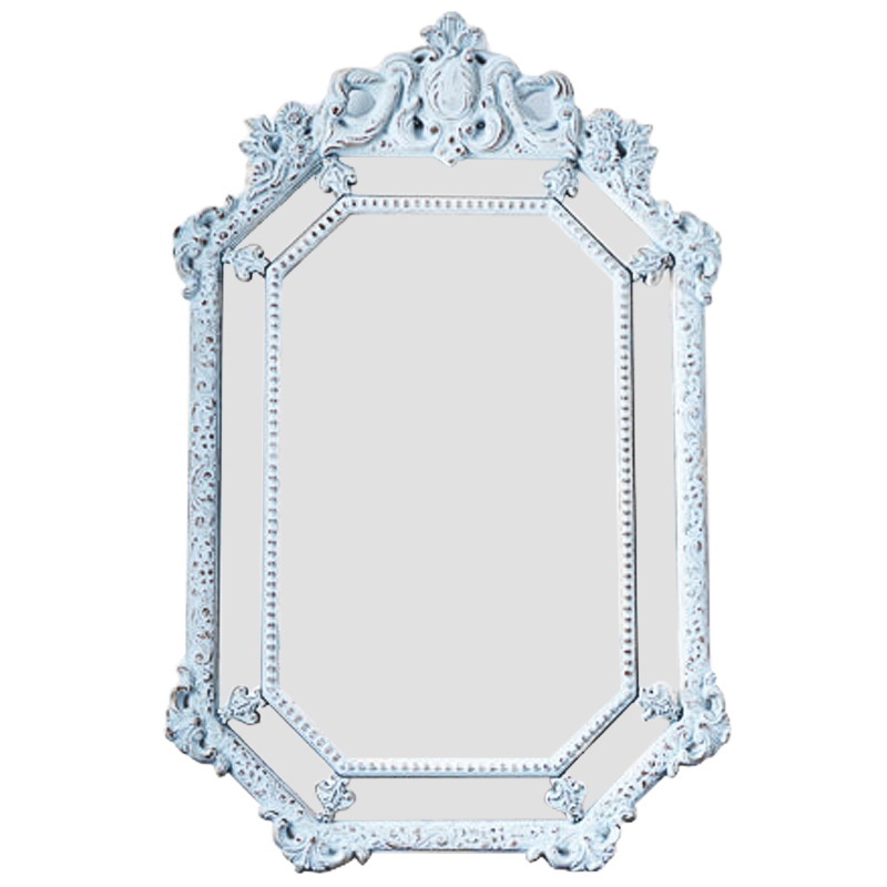 Зеркало Keppel Mirror Pastel Blue Винтажный голубой Античное зеркальное стекло в Краснодаре | Loft Concept 