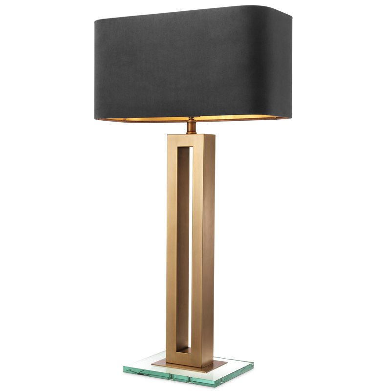 Настольная лампа Eichholtz Table Lamp Cadogan Латунь Античная полированная Прозрачный Черный в Краснодаре | Loft Concept 