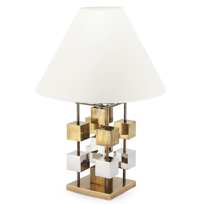 Настольная лампа TABLE LAMP DOB GLAM Белый Латунь Хром в Краснодаре | Loft Concept 