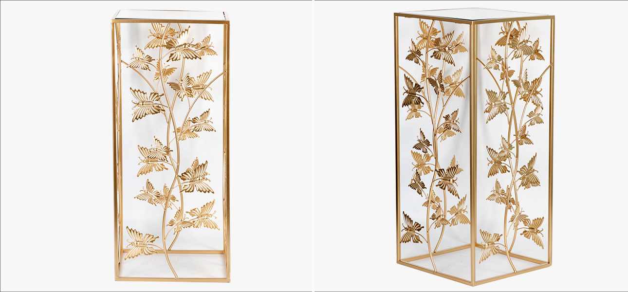 Столик высокий на металлическом основании Golden Butterflies - фото №1