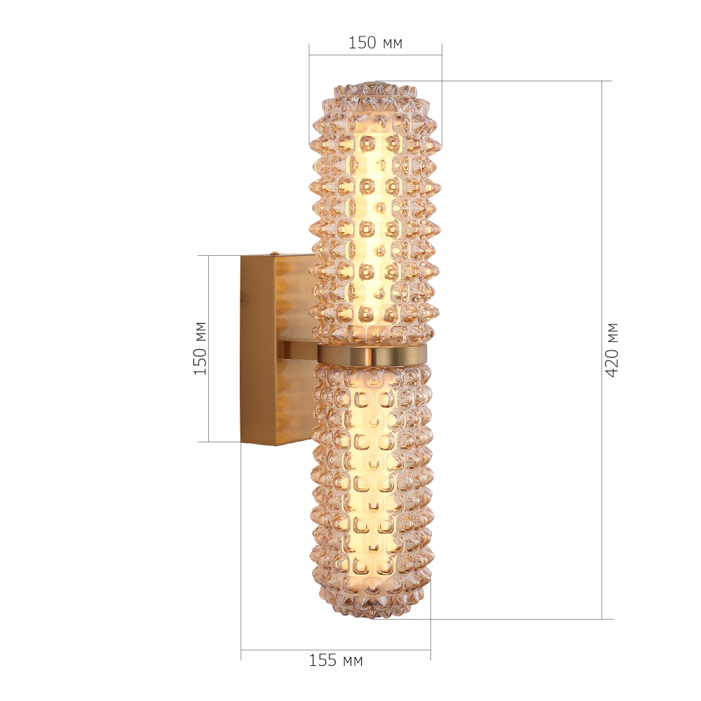 Бра с факутрным стеклянным плафоном Шампань Sonora в Краснодаре