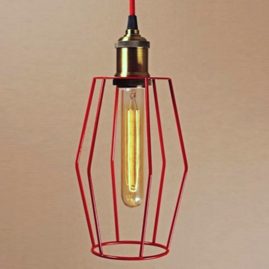 Подвесной светильник Wire Cage Pendant Spauk Red Красный в Краснодаре | Loft Concept 