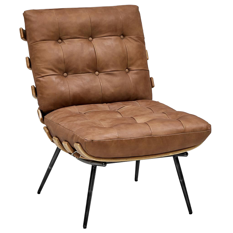 Кресло Philbert Chair brown leather Коричневый в Краснодаре | Loft Concept 