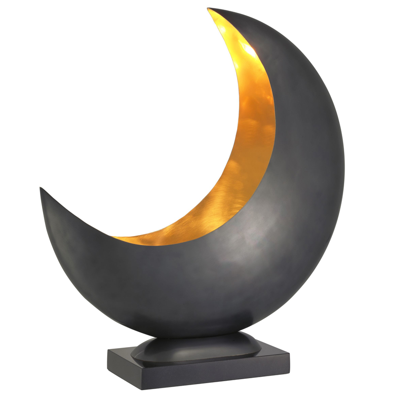 Настольная лампа Eichholtz Table Lamp Half Moon Латунь Черный в Краснодаре | Loft Concept 