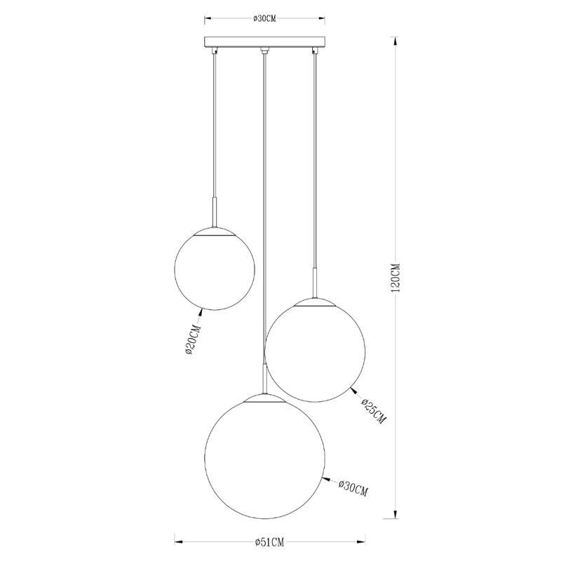 Люстра Ball Sunrise Pendant lamp smok 3 плафона в Краснодаре